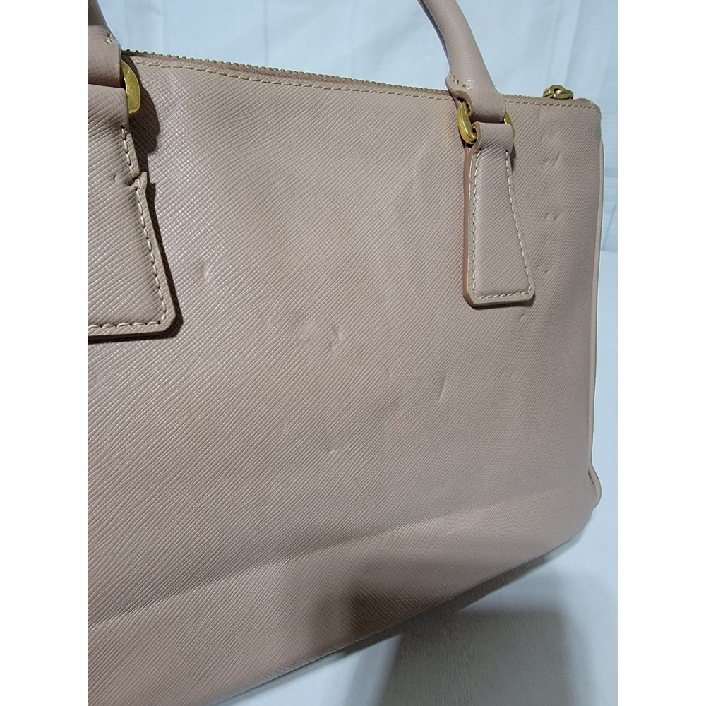 Prada Saffiano Lux Leather Small Galleria Double Zip Tote Bag Light Rose Pink - Picture 13 of 16